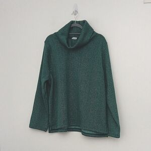 J. Crew Green Sweater Women's Size 2X Funnel Neck Longsleeve Pullover Pre-owned